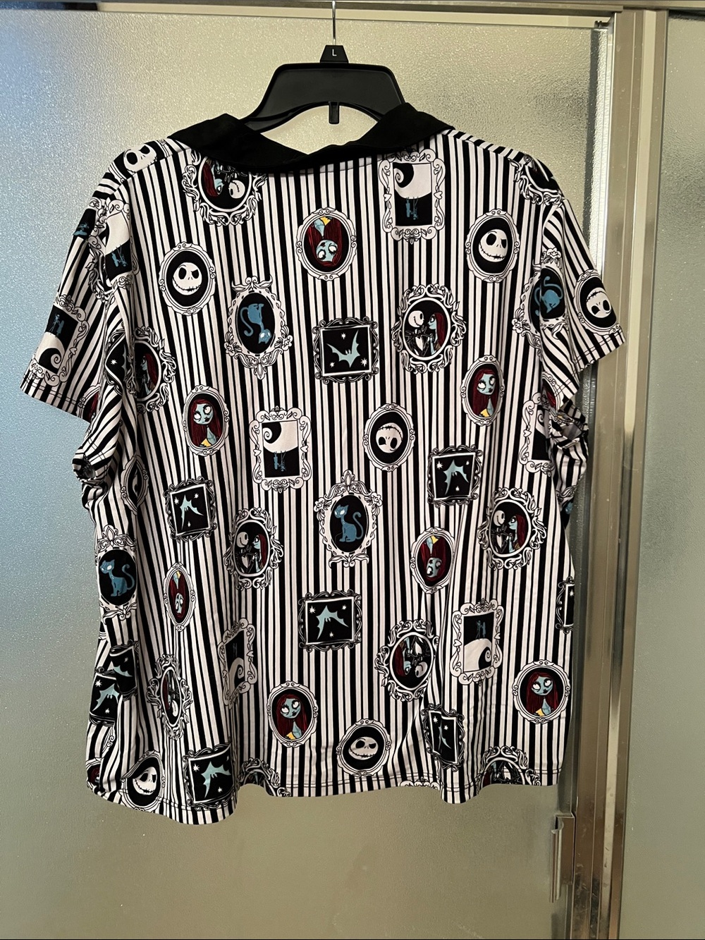 The Nightmare Before Christmas Striped Short-Sleeve Pajama set - Black/White - Picture 5 of 8